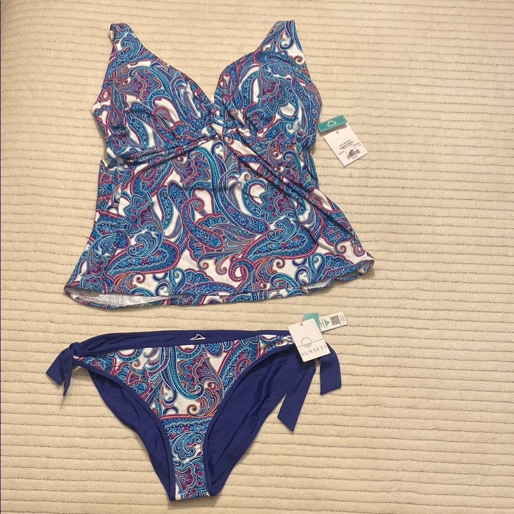 SUNSETS Colorful Paisley Tankini Set